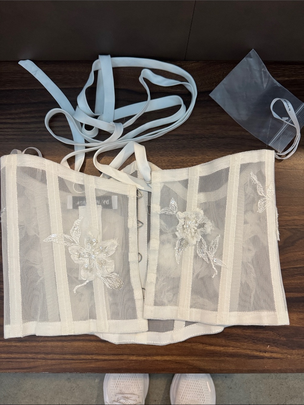 Watters White Floral Embroidered Corset - Picture 5 of 5